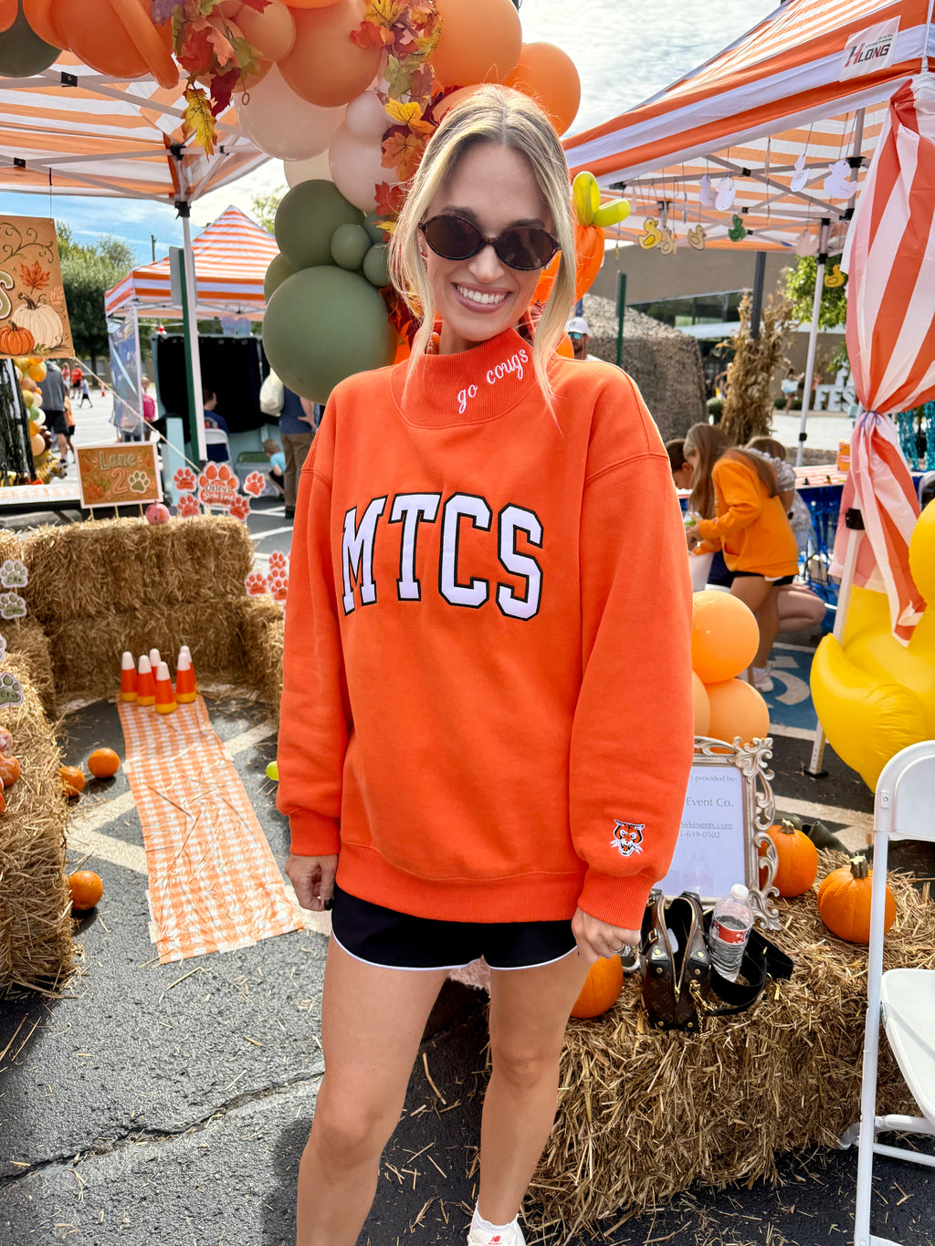 Orange MTCS Mock Neck Sweatshirt