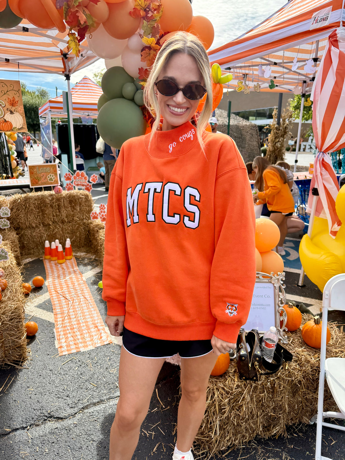 Orange MTCS Mock Neck Sweatshirt
