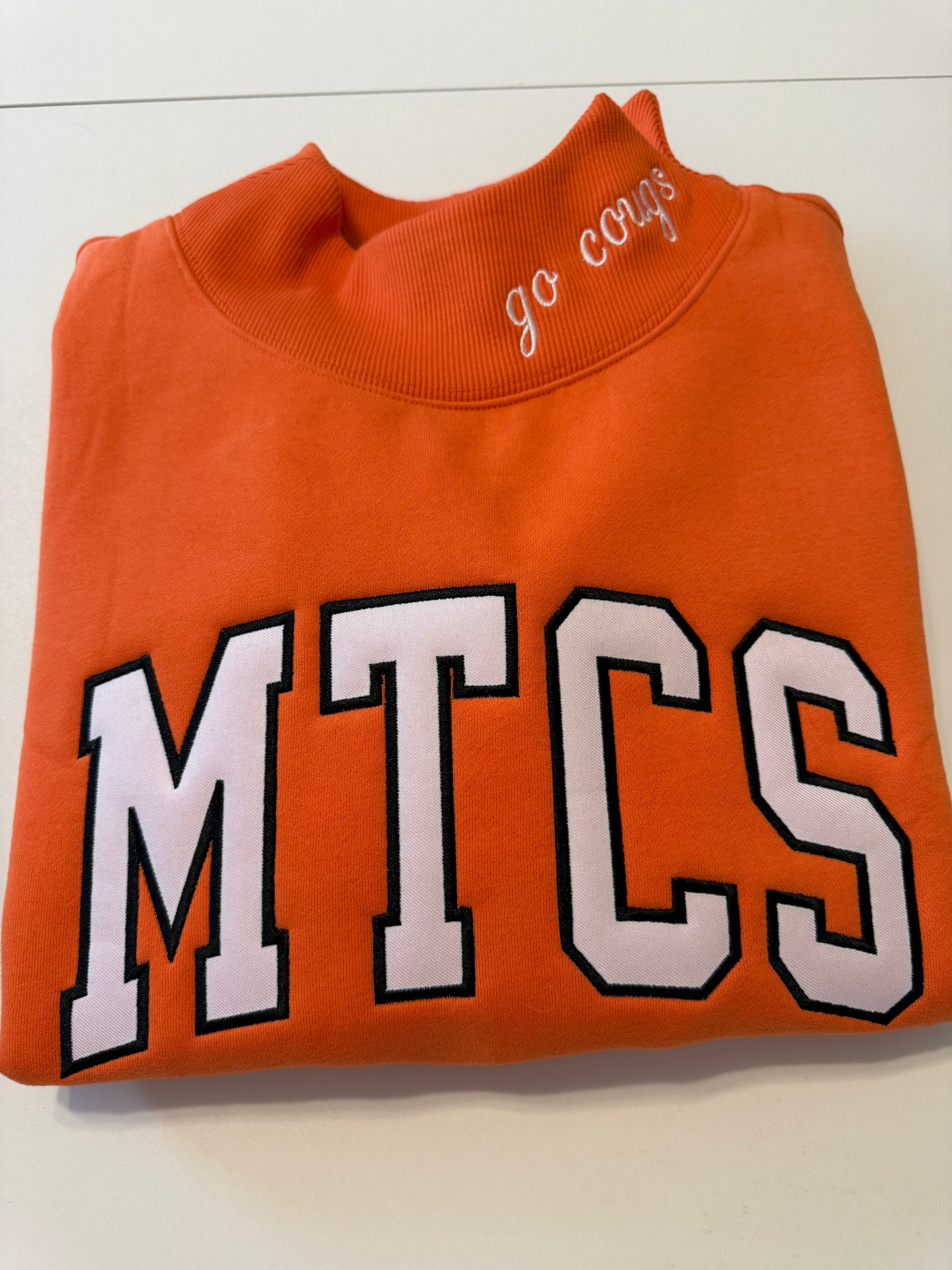 Orange MTCS Mock Neck Sweatshirt