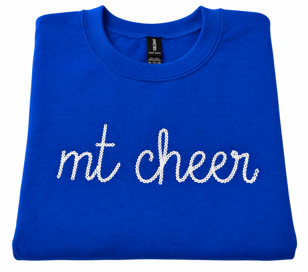 Custom Chain Stitch Embroidered Logo Crewneck Sweatshirt
