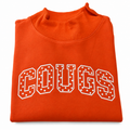 Cougs Puff Vinyl Polka Dot Logo on Orange Mock Neck Sweatshirt