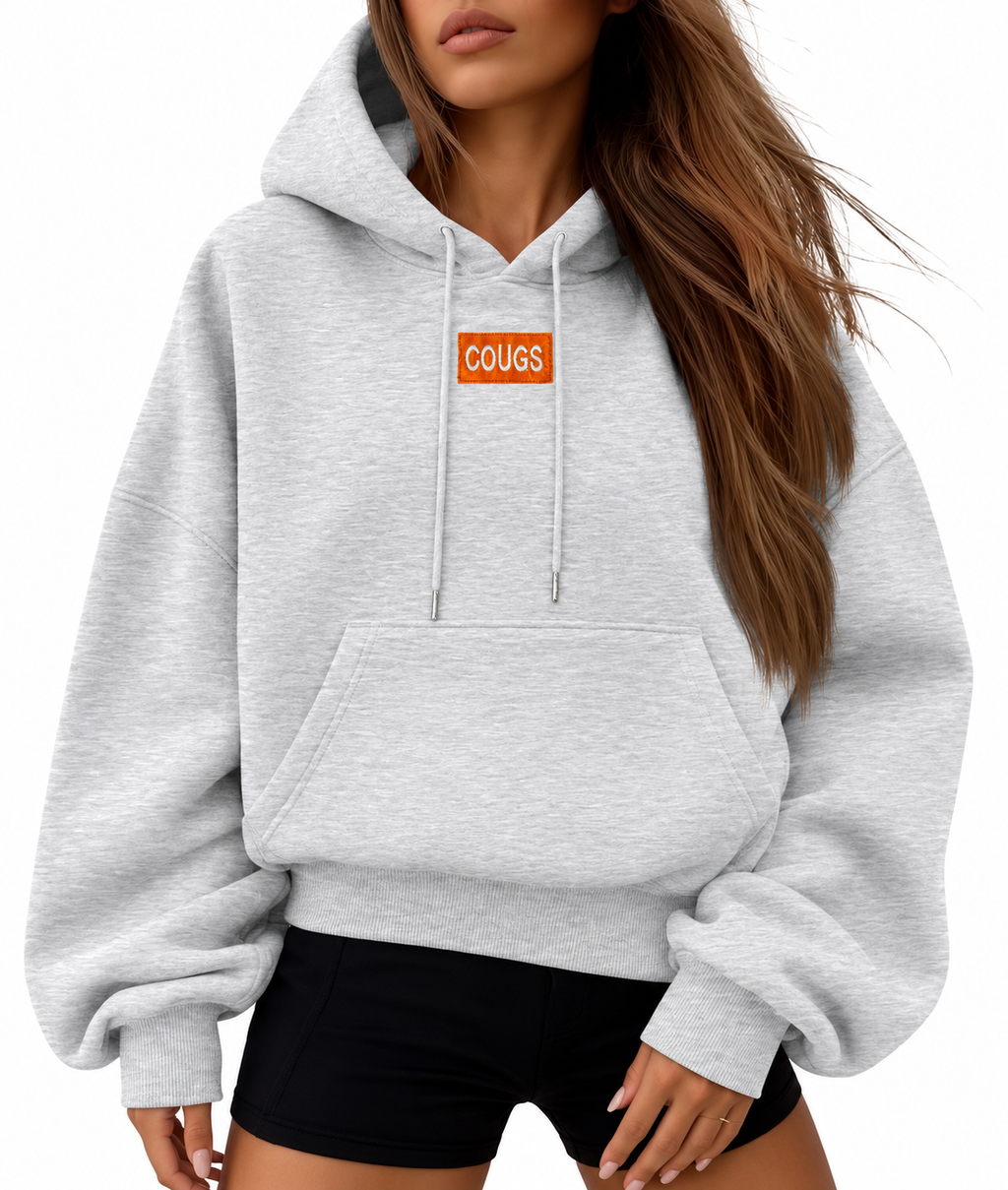 Cougs Tag Oversized Cropped Hoodie