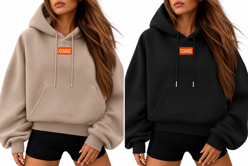 Cougs Tag Oversized Cropped Hoodie