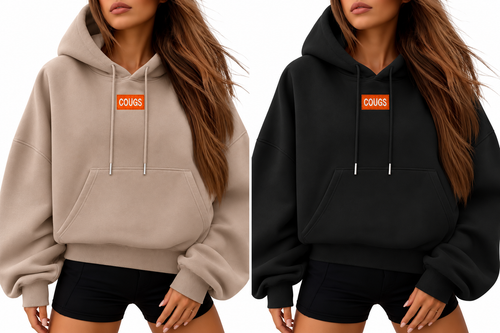 Cougs Tag Oversized Cropped Hoodie